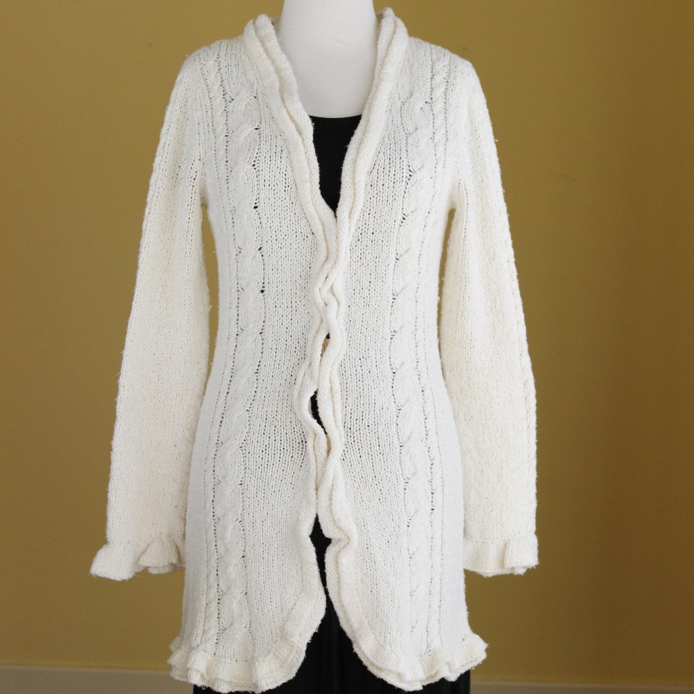 Long cream cotton sweater